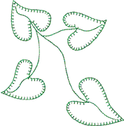 QBL009-Leaves, blanket stitch