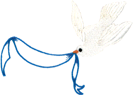 Bird carrying ribbon