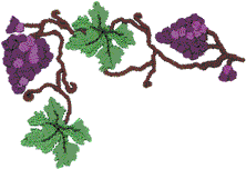 Grapes and leaves corner