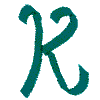 K Ribbon Monogram