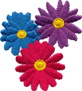 Three Gerbera / Daisy Flowers