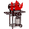 Barbecue Grill With Flames
