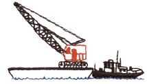 Tug Boat and Crane