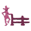 Cowboy by Fence Silhouette
