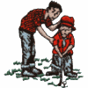 Boy & Little Boy Golfer
