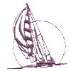 Sailboat with Sunset scene Outline
