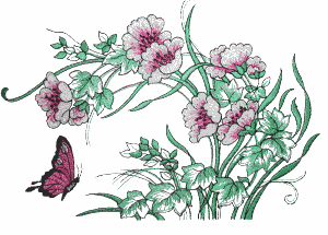 Butterfly in flower grove