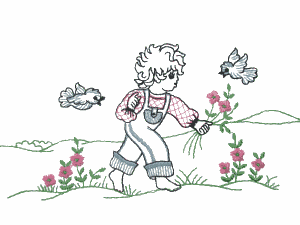 Picking flowers with the birds
