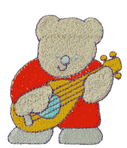 Guitar playing bear