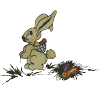 Rabbit carrying easter eggs