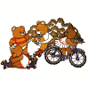 Biking and skating bears