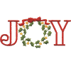 Joy with holly and berries