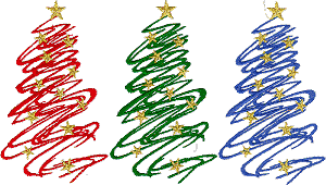 3 Swirly Christmas Trees