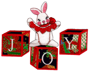 Bunny & "Joy" blocks, larger