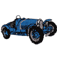 Blue old time race car