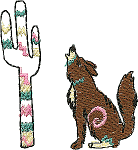 Coyote with Cactus