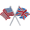 American & British Flags, crossed