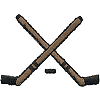 Crossed Hockey Sticks and Puck