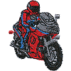 Red Motorcycle and Rider