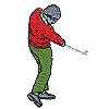 Golfer Swinging