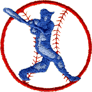 Baseball Player in Baseball Outline