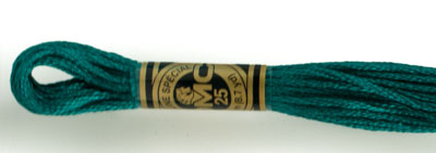 DMC 6 Strand Cotton Embroidery Floss / 3847 DK Teal Green