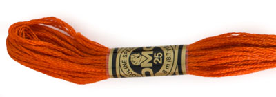 DMC 6 Strand Cotton Embroidery Floss / 720 DK Orange Spice