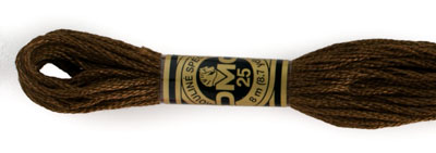 DMC 6 Strand Cotton Embroidery Floss / 898 V DK Coffee Brown