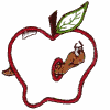 Wormy apple outline