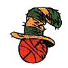 Basketball With Striped Hat