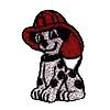 Dalmatian Puppy with Fire Helmet