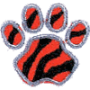 Tiger Striped Paw Print