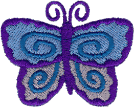 Butterfly-Blue Swirls