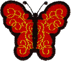 Butterfly-Red Chantilly Lace