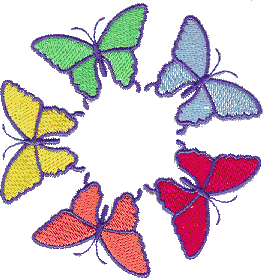 Butterfly Rainbow 5 Circle