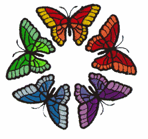 Butterfly rainbow circle