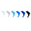 6 Rainbowed Dolphins