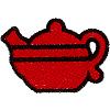 Red Teapot With 3 Stripes