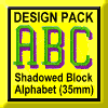 Shadowed Athletic Block Alphabet - 35 mm