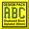 Shadowed Athletic Block Alphabet - 60 mm