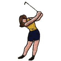 Woman teeing off