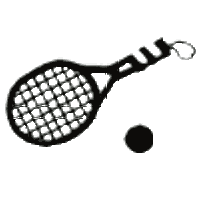 Tennis raquet and ball