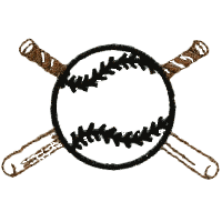 Baseball (large) with crossed bats