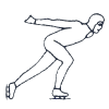 Speed Skater Profile - outline