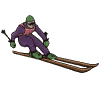 Downhill skier in perspective