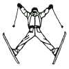 Spread-eagle Ski Jumper- outline