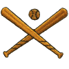 Baseball, crossed bats