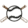 Baseball (large) with crossed bats
