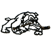 Bulldog with Hockey Stick - Smaller