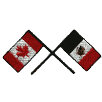 Crossed Canadian & Mexican Flags